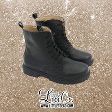 Load image into Gallery viewer, Black Tall Combat Boots