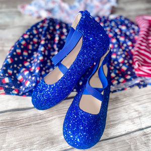 Royal Glitter Ballet Flats