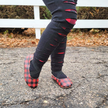 Load image into Gallery viewer, Red &amp; Black Buffalo Plaid Ballet Flats