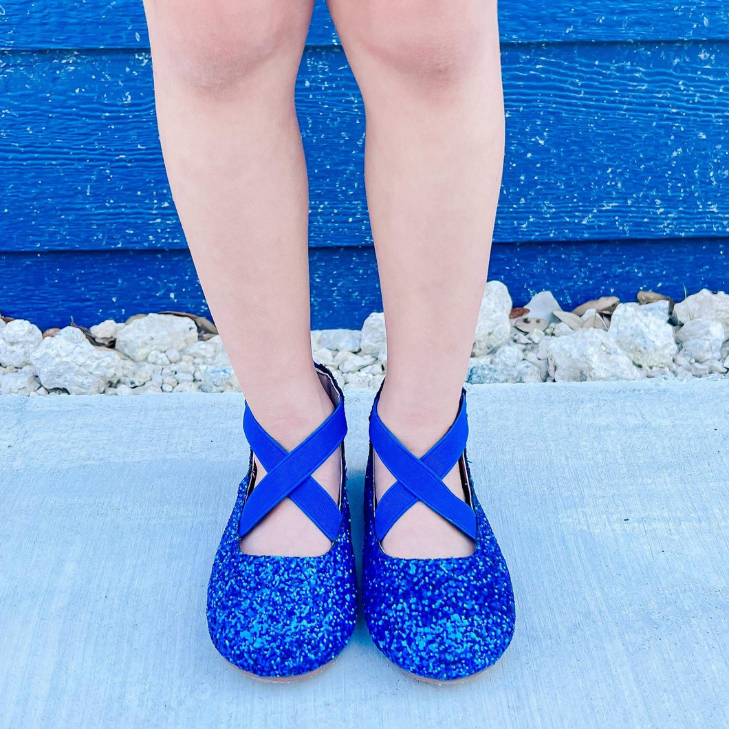 Royal Glitter Ballet Flats