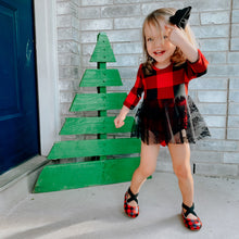 Load image into Gallery viewer, Red &amp; Black Buffalo Plaid Ballet Flats